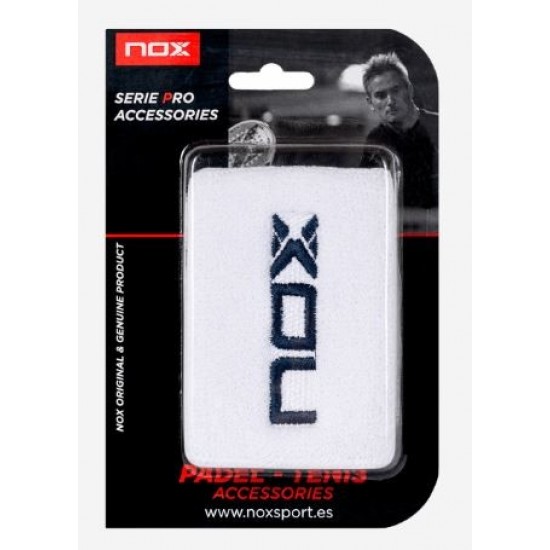 Munequeras Nox White Logo Navy Blue 2 Unidades