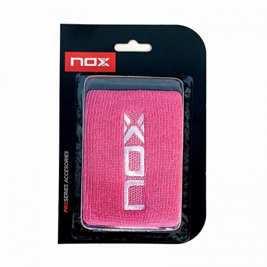 Munequeras Nox Rosa Logo Branco 2 Unidades