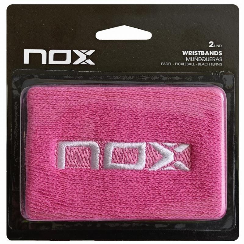 Munequeras Nox Rosa Logo Branco 2 Unidades