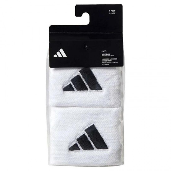 Munequeras Adidas Cortas Blanco Negro 2 Unidades