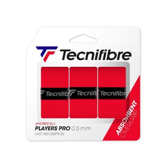 Punhos Tecnifibre Players Pro Vermelho 3 Unidades