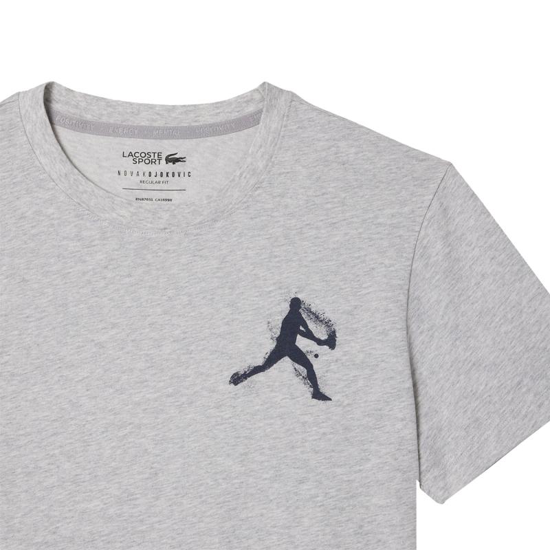 Pack Camiseta Lacoste Novak Djokovic Bon? Cinza e Branco