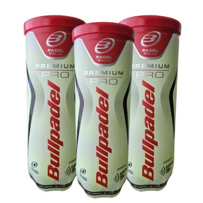 Pacote de 3 garrafas de Bullpadel Premium Pro Balls