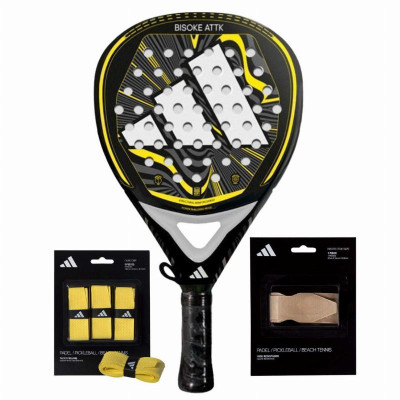 Pacchetto racchette Adidas Bisoke Attack 2024 con overgrip e protezione