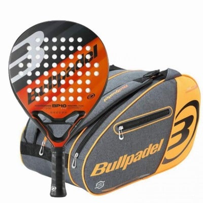 Pack Racchetta Bullpadel BP10 EVO 2023 e borsa da padel Bullpadel arancione