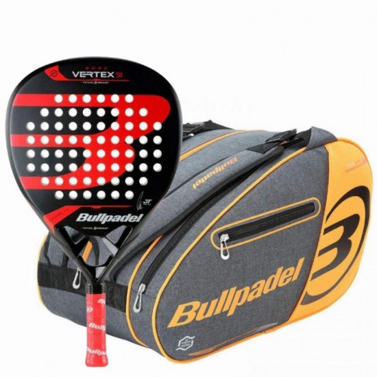 Pack Raquete Bullpadel Tello Vertex 04 Junior 2024 e Bolsa para Raquete de Padel Bullpadel Laranja