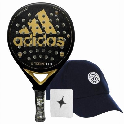 Adidas X-Treme Racchetta Oro Nero con Cappellino e Polsino