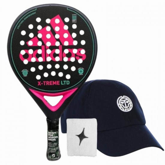 Pack Raquette adidas X-Treme Noir Rose avec Casquette et Bracelet