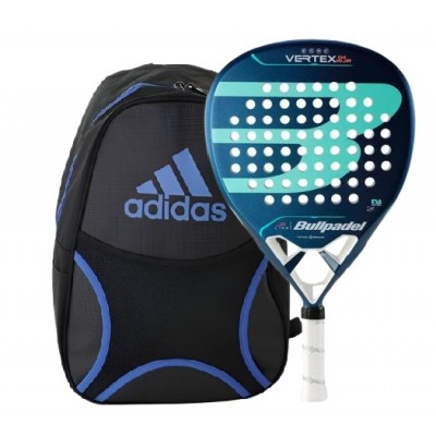 Racchetta Bullpadel Delfi Brea Vertex Woman Junior 2024 e zaino Adidas Blu