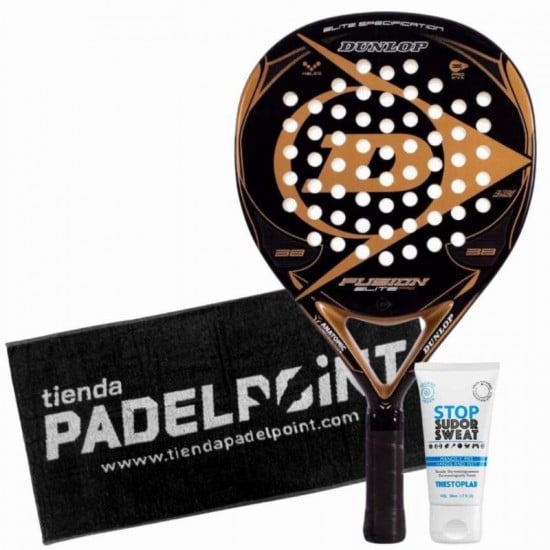 Dunlop Fusion Elite Pro Gold Paddle Pack con asciugamano e magnesio