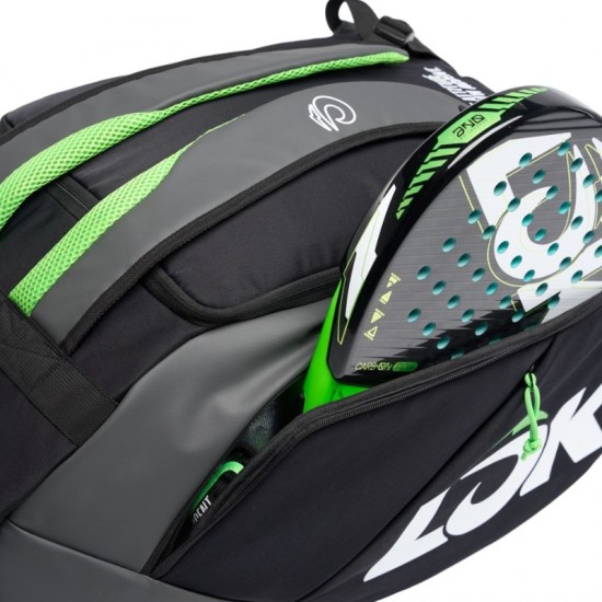 Lok Maxx Sac de Padel Noir Gris Fonce Citron Vert