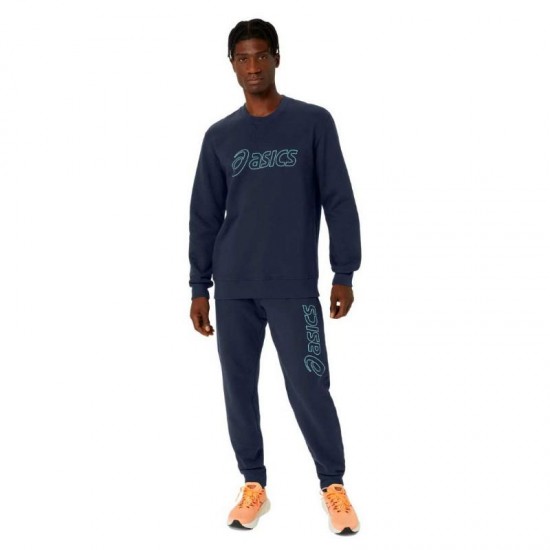 Pantalon Asics Logo Midnight Blue Green