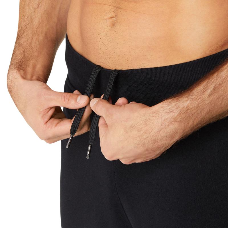 Cal?as Asics Logo Preto Cinza