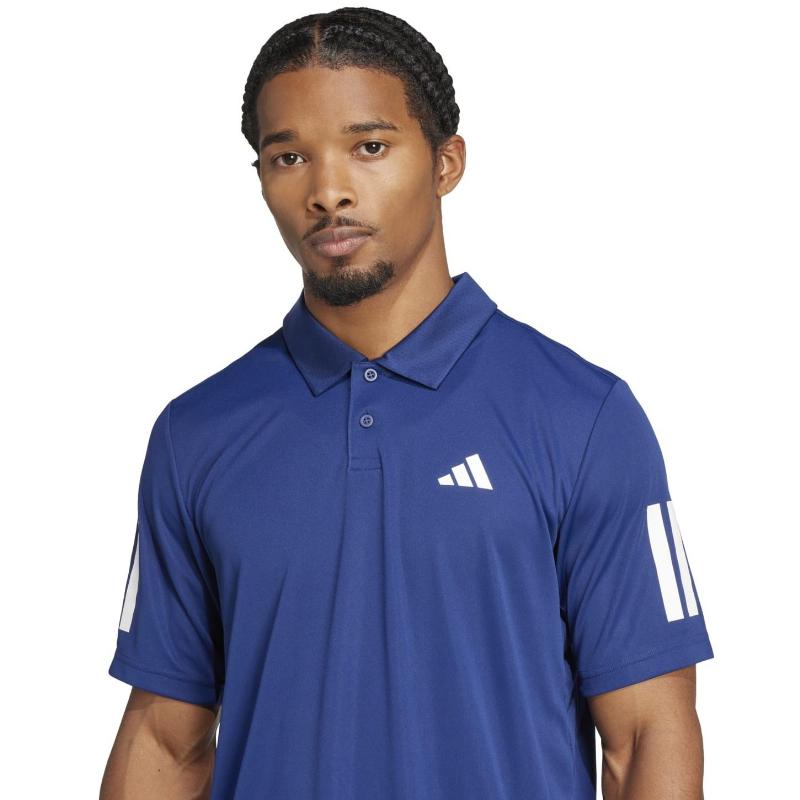 Polo Adidas Club 3 Stripes Azul Oscuro