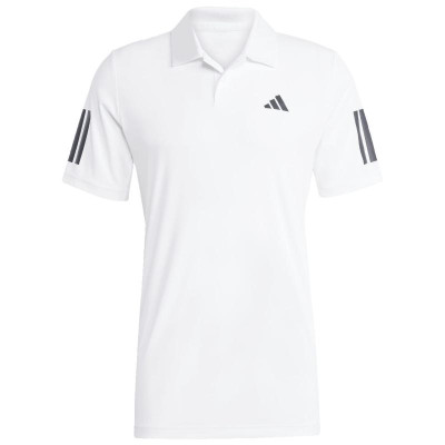 Polo Adidas Club 3 Stripes Branco Preto