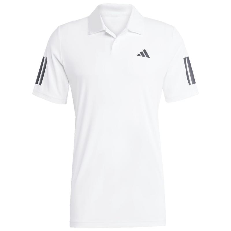 Polo Adidas Club 3 Stripes Blanco Negro