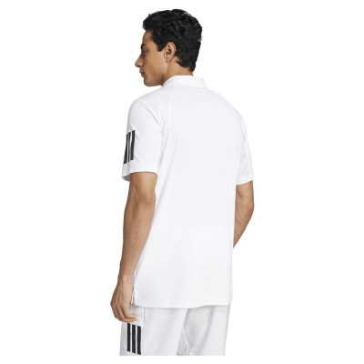 Polo Adidas Club 3 Stripes Branco Preto