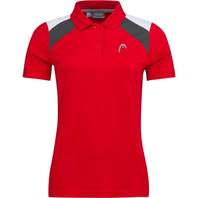 Camisa Polo Head Club 22 Branco Vermelho Feminino