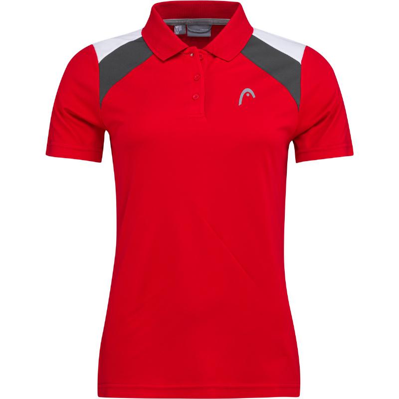 Camisa Polo Head Club 22 Branco Vermelho Feminino