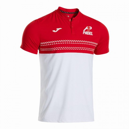 Polo Joma A1 Padel Blanco Rojo