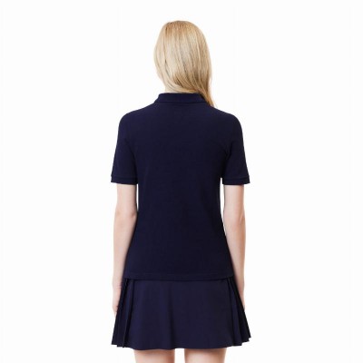 Lacoste Pique Navy Blue Women''s Polo