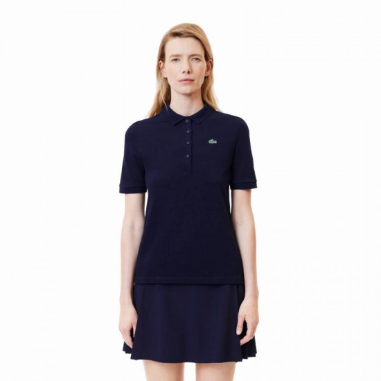 Polo Lacoste Pique Azul Marinho para Mulheres