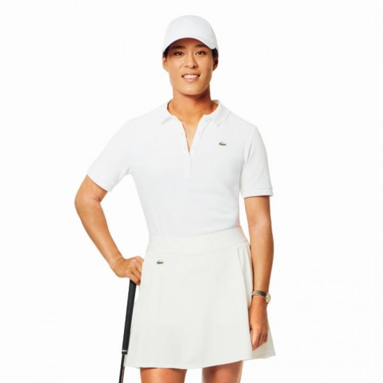 Polo Lacoste Pique Blanc Femme