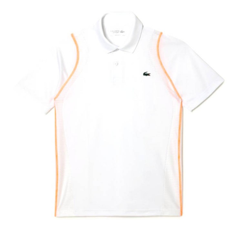 Lacoste T-Shirt Polo Poli?ster Reciclado Branco Laranja