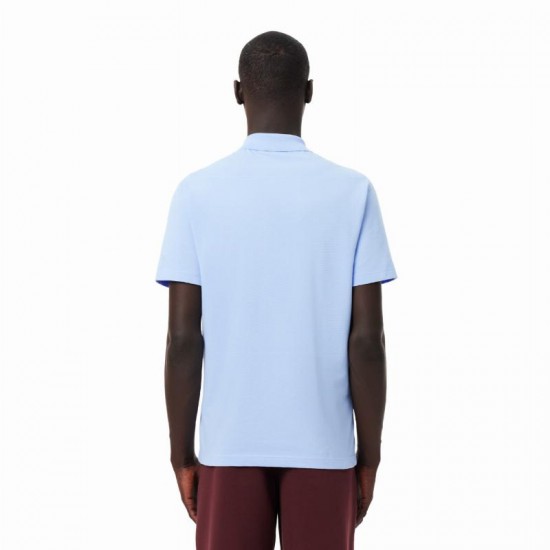 Polo Lacoste Regular Fit Algodon Blu Pastello