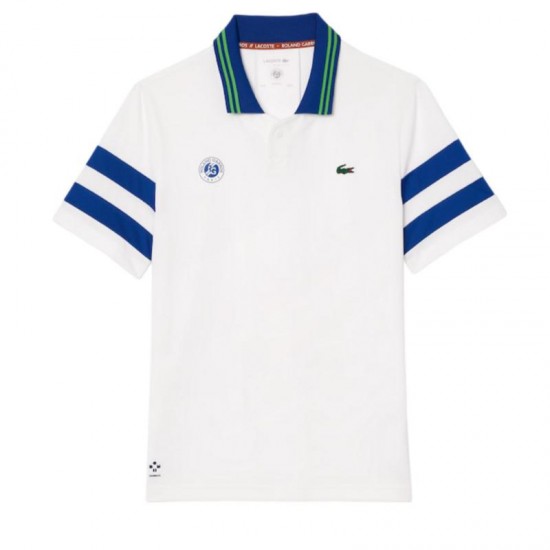 Lacoste Roland Garros Medvedev Camisa Polo Marinha Branca