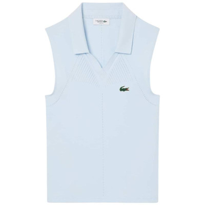 Polo Lacoste Apertado Ajuste Azul Claro Mujer