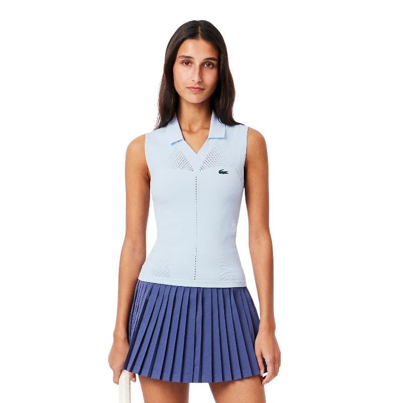 Polo Lacoste Tight Fit Azul Claro Mujer