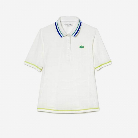 Polo Lacoste Ultra Dry Blanc Femme