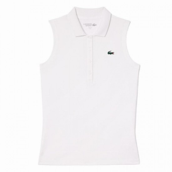 Polo Lacoste Ultra Dry Blanco Mujer