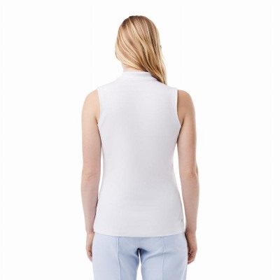 Polo Lacoste Ultra Dry Blanco Mujer