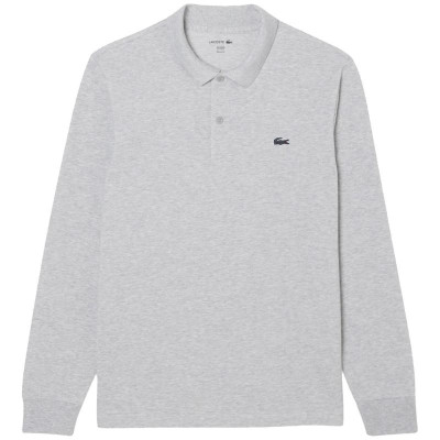 Polo Manga Larga Lacoste Regular Fit Algodon Gris Vigore