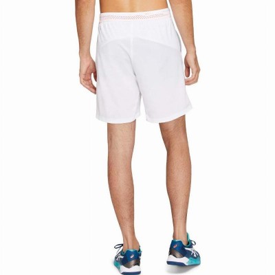 Shorts Asics Tennis 7In Branco Vermelho Brilhante