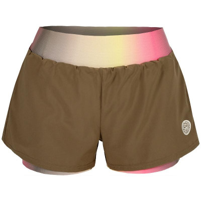 Short Bidi Badu Spectrum Impresso 2 em 1 Marron Amarillo Mujer