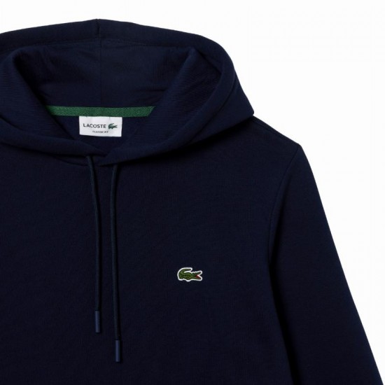 Sweat-shirt en coton bleu marine Lacoste