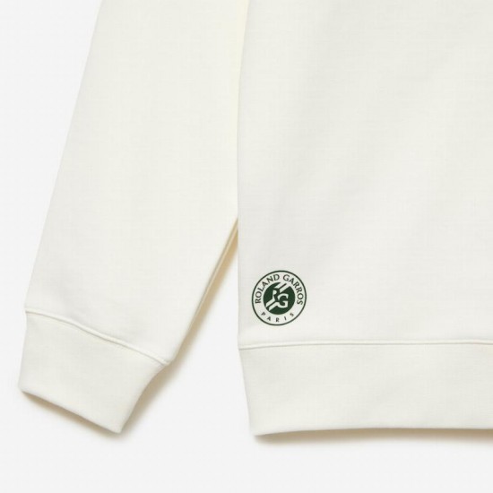 Sweat-shirt Lacoste Sport Roland Garros Edition Blanc Unisexe