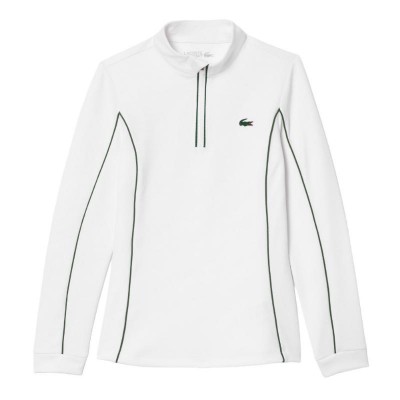 Lacoste Ultra Dry Bianco Verde Felpa Donna