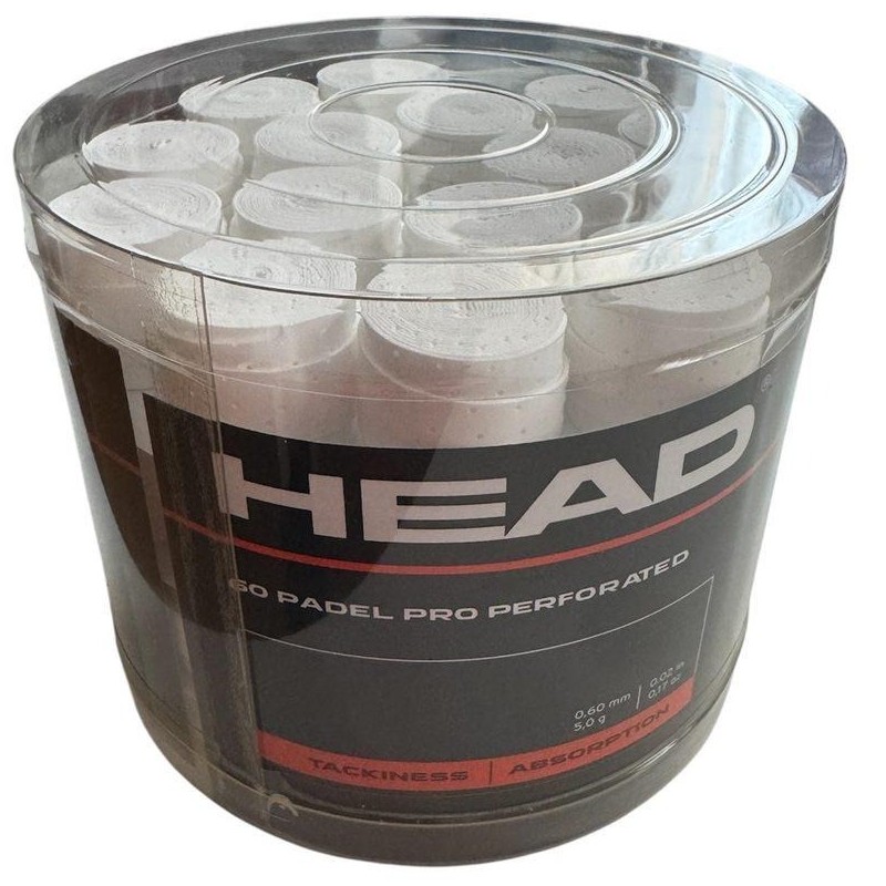 Head Padel Pro Perforated White Drum 60 Overgrips