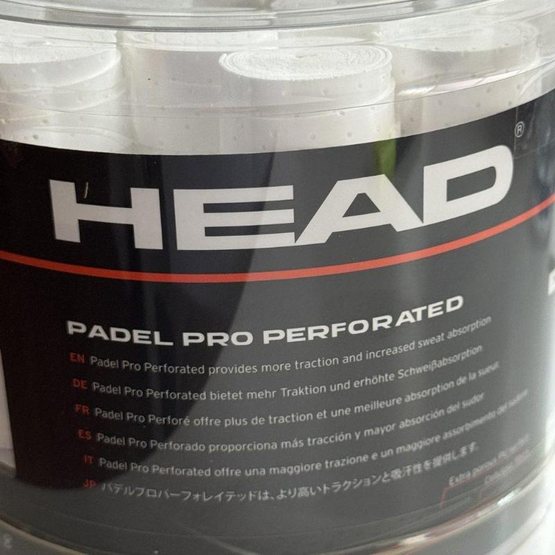 Head Padel Pro Perforated White Drum 60 Overgrips