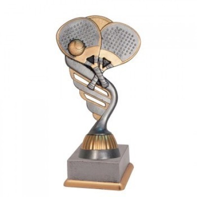 Trofeo Figura Padel Plastica Argento Oro 16 cm