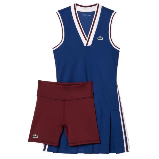 Lacoste Sport Pique Robe Bleu Marine Bordeaux