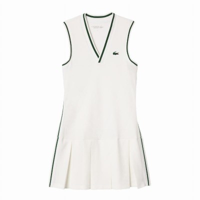 Robe Lacoste Sport Pique Blanc Vert