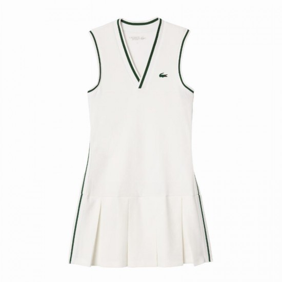 Robe Lacoste Sport Pique Blanc Vert