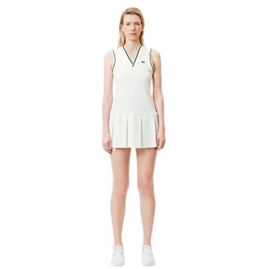 Robe Lacoste Sport Pique Blanc Vert