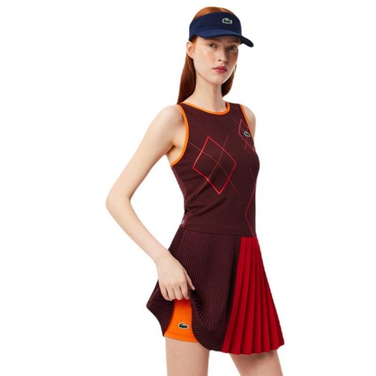 Vestido Lacoste Ultra Dry Burdeos Naranja