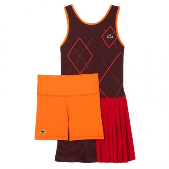 Vestido Lacoste Ultra Dry Borgonha Laranja